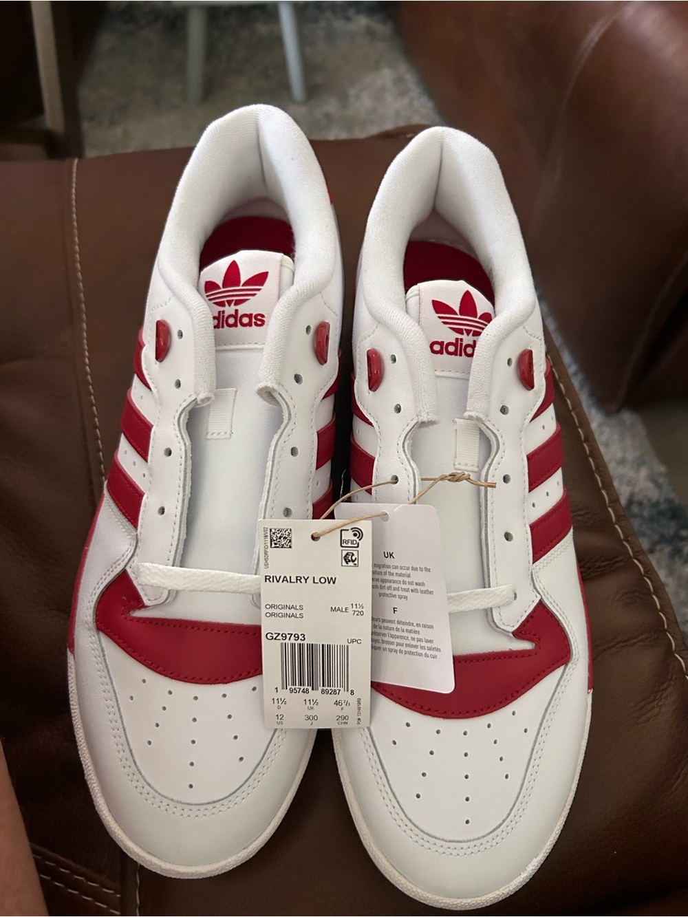 adidas Rivalry Low Men's Sneakers in White and Red